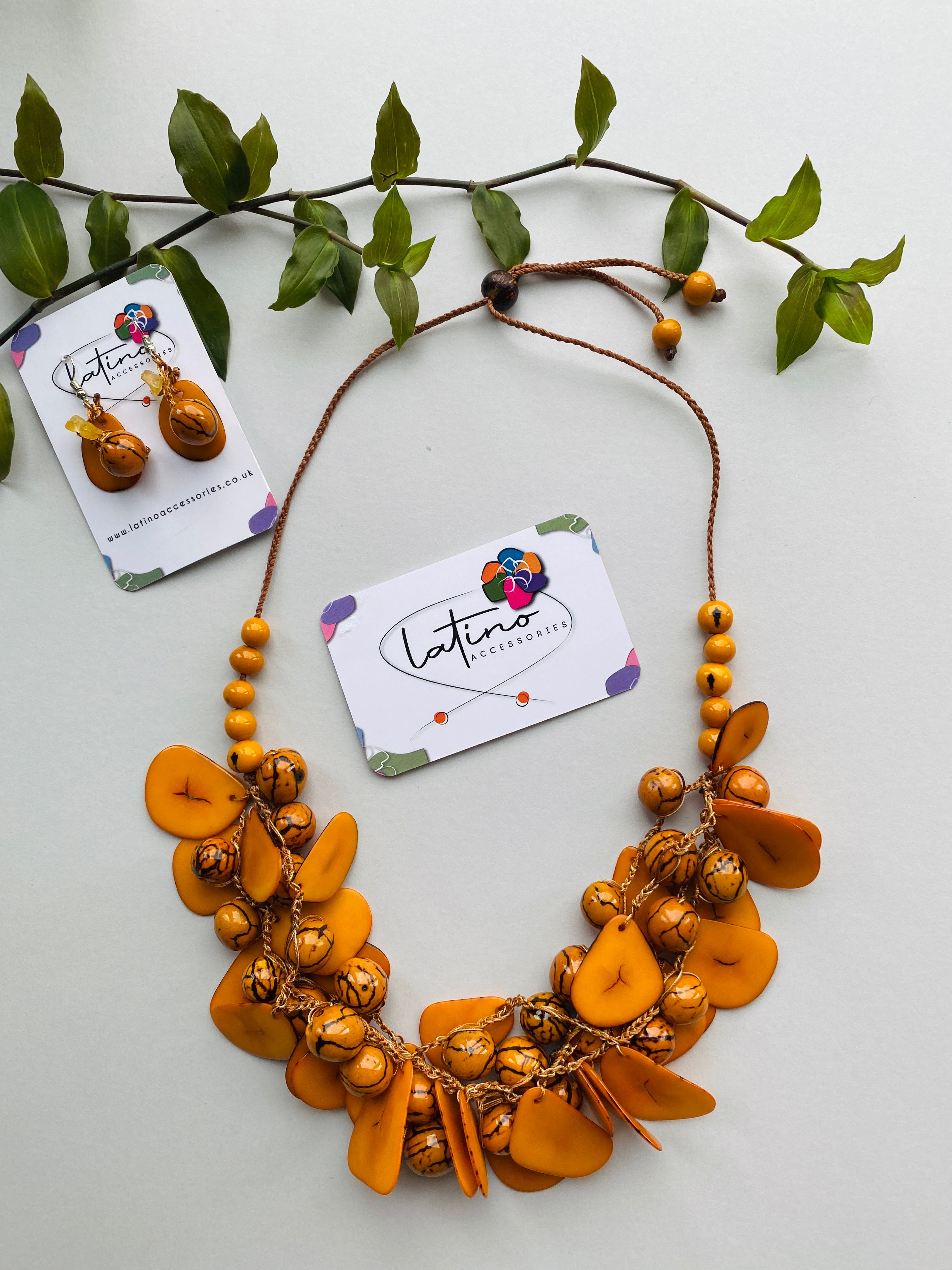 Yellow Tagua Necklace Set